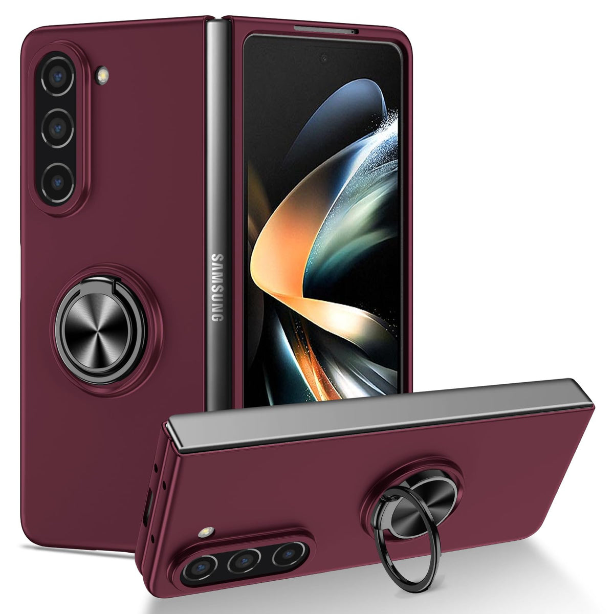Shockproof Foldable Phone Case with Ring Holder for Samsung Galaxy Z Fold 5 5G
