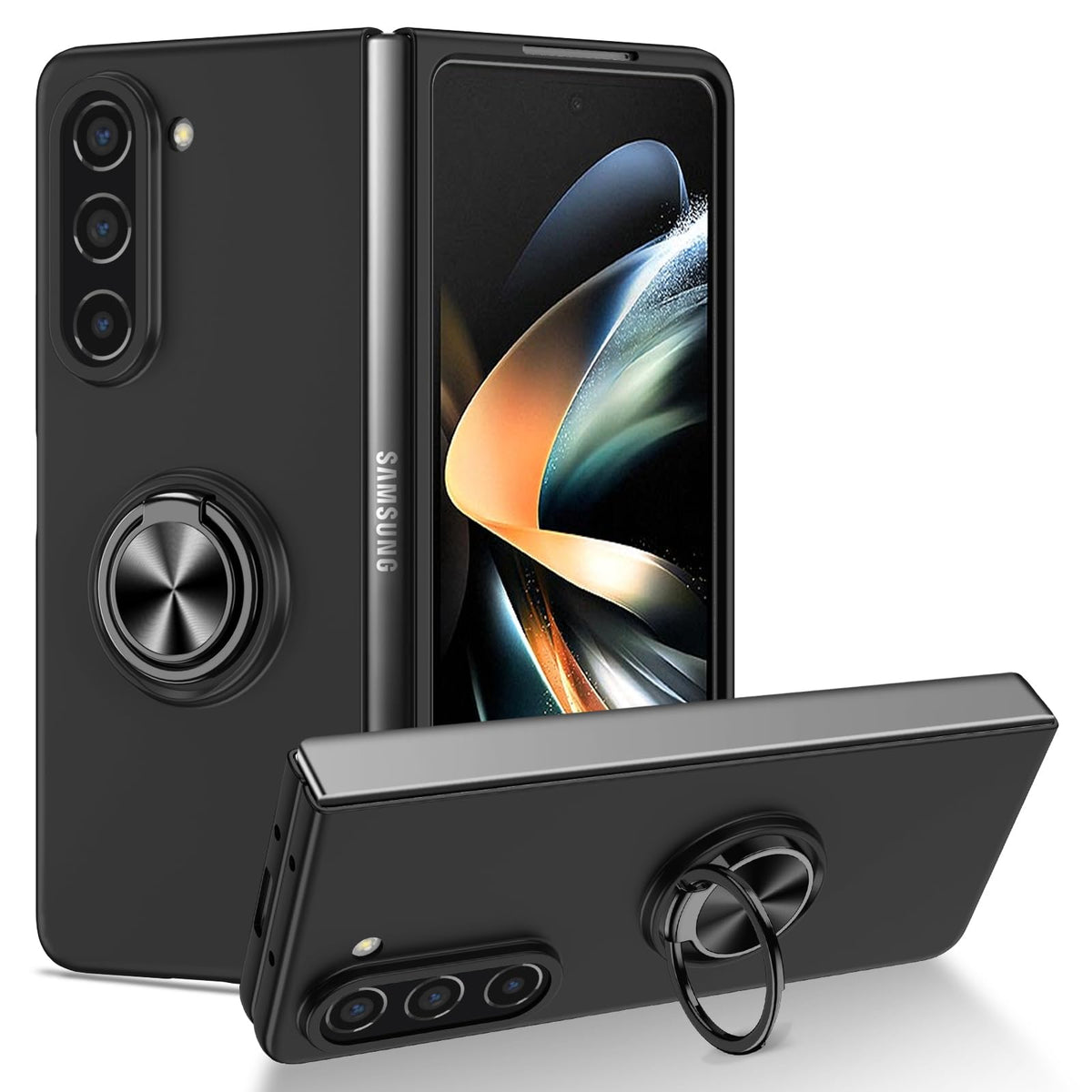 Shockproof Foldable Phone Case with Ring Holder for Samsung Galaxy Z Fold 5 5G