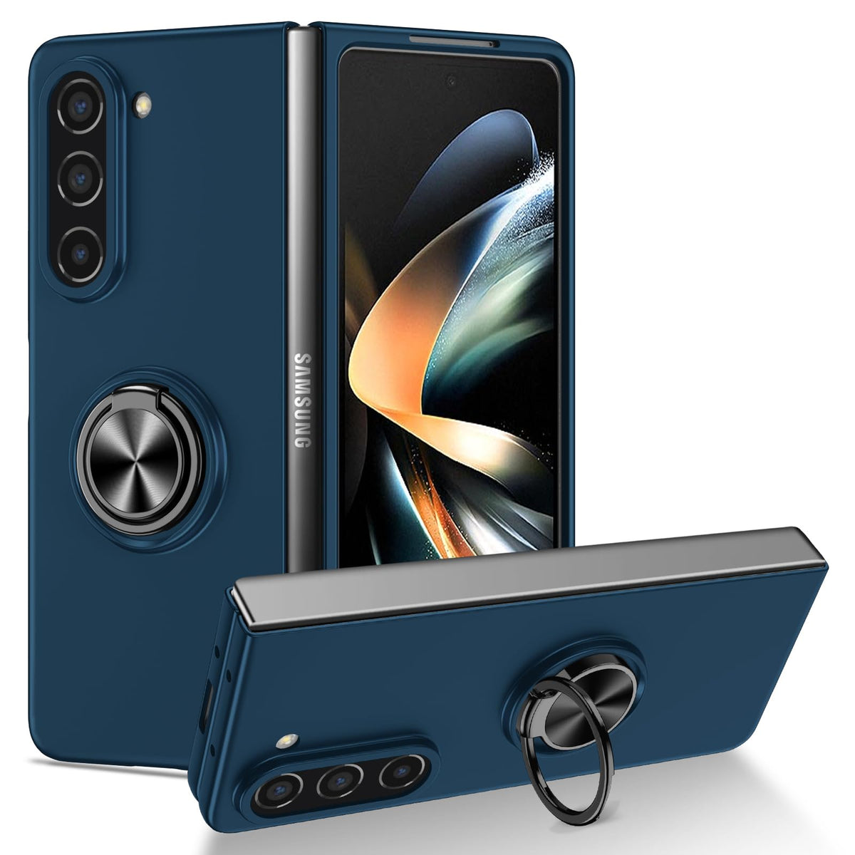 Shockproof Foldable Phone Case with Ring Holder for Samsung Galaxy Z Fold 5 5G