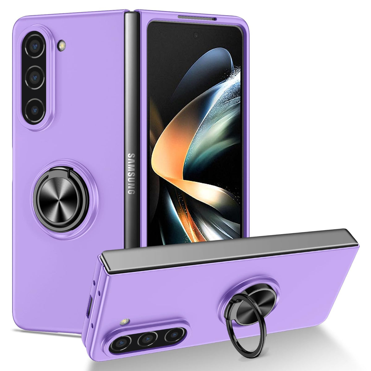 Shockproof Foldable Phone Case with Ring Holder for Samsung Galaxy Z Fold 5 5G