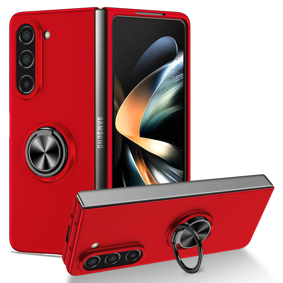 Shockproof Foldable Phone Case with Ring Holder for Samsung Galaxy Z Fold 5 5G