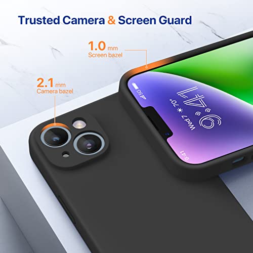 Shockproof liquid silicone case for iPhone 14 with tempered glass screen protector