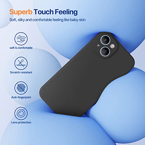Shockproof liquid silicone case for iPhone 14 with tempered glass screen protector
