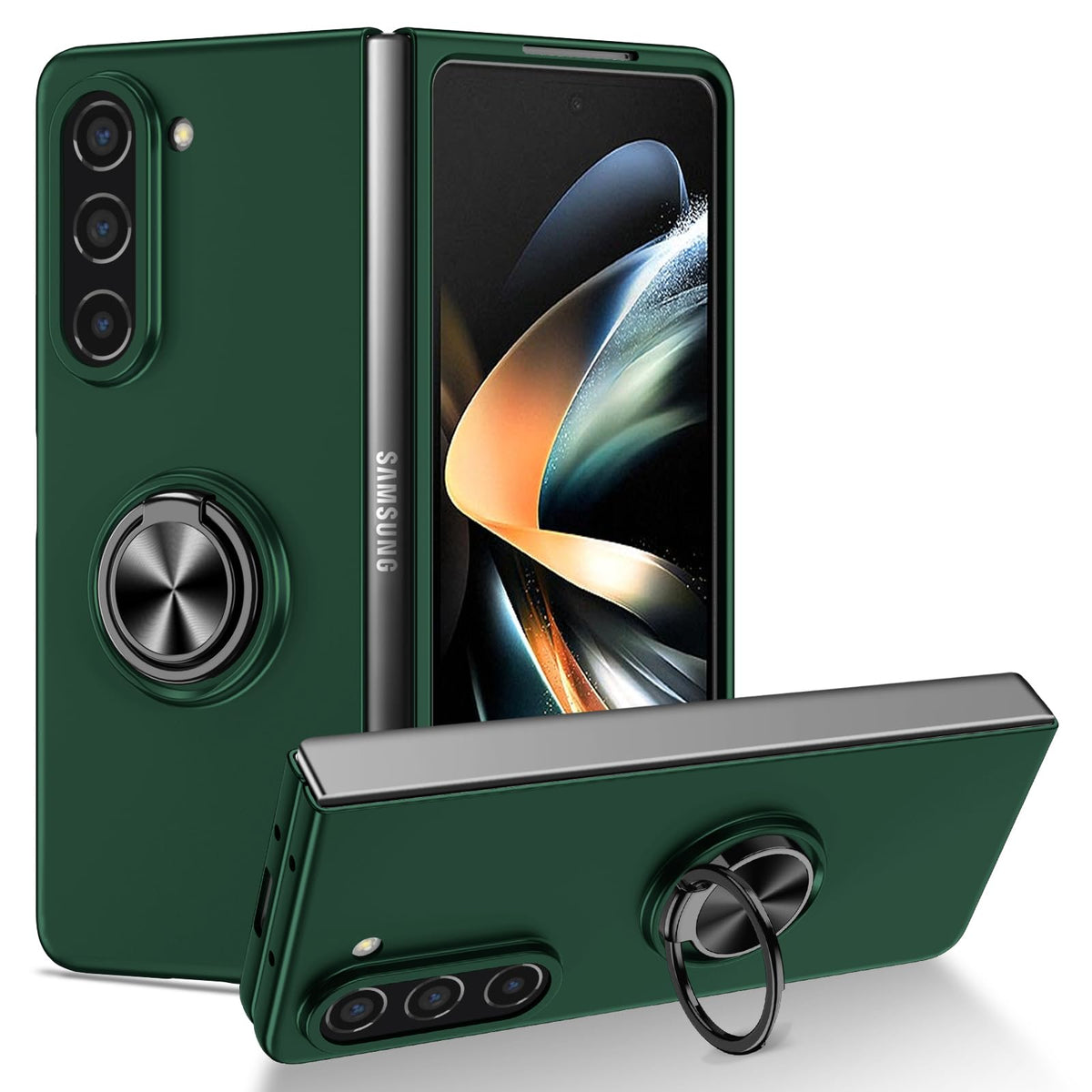 Shockproof Foldable Phone Case with Ring Holder for Samsung Galaxy Z Fold 5 5G