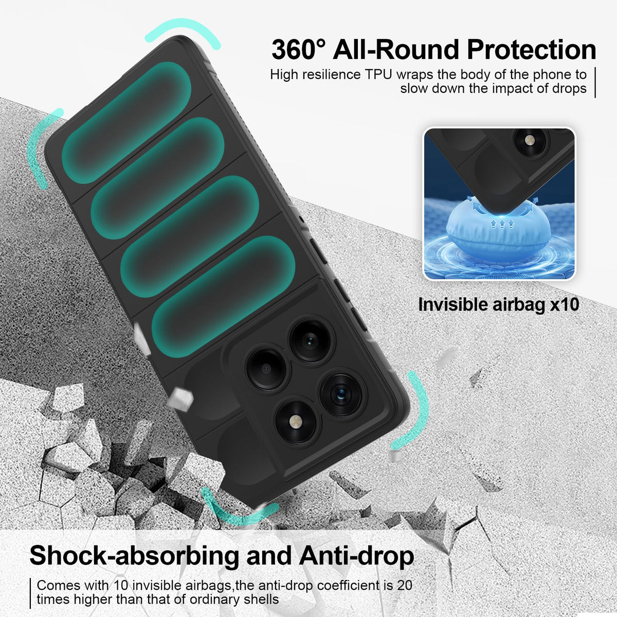 Silicone protective case for shock protection on Motorola Moto Edge 60 Fusion