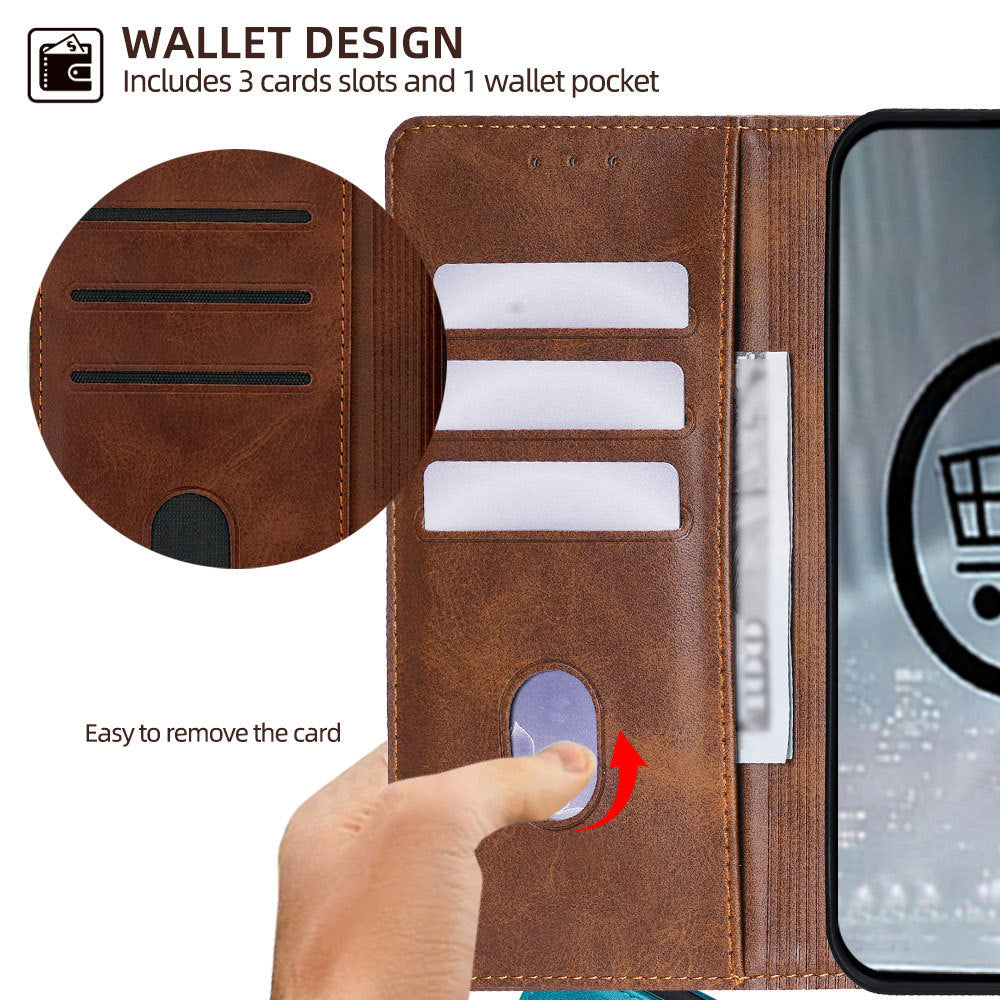 MOTO G56 5G Leather Phone Case with Built-in Card Slot & Coin Pocket