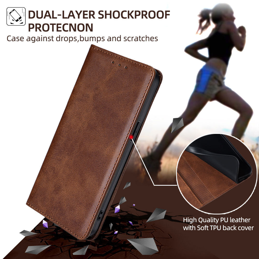 PU Leather & TPU Soft Shell Dual Protective Phone Case for MOTO G56 5G, Precise Hole Cutting