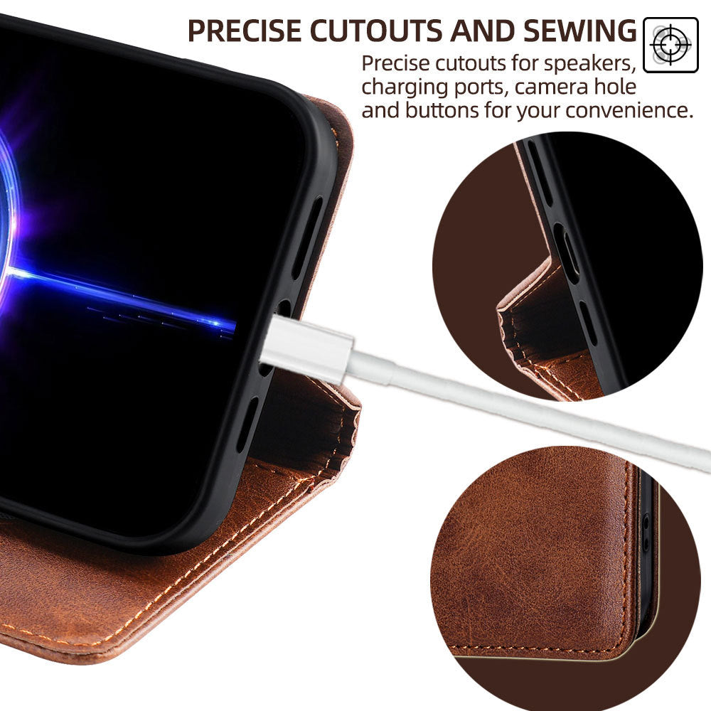 PU Leather & TPU Soft Shell Dual Protective Phone Case for MOTO G56 5G, Precise Hole Cutting