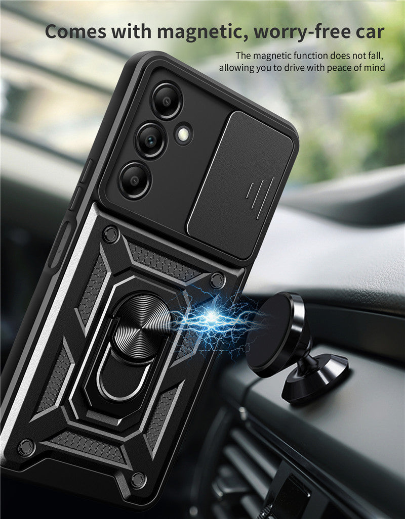 Durable Samsung A13 PC TPU Phone Case with 360° Stand, Anti-Drop Anti-Scratch Car Magnetic Phone Cover