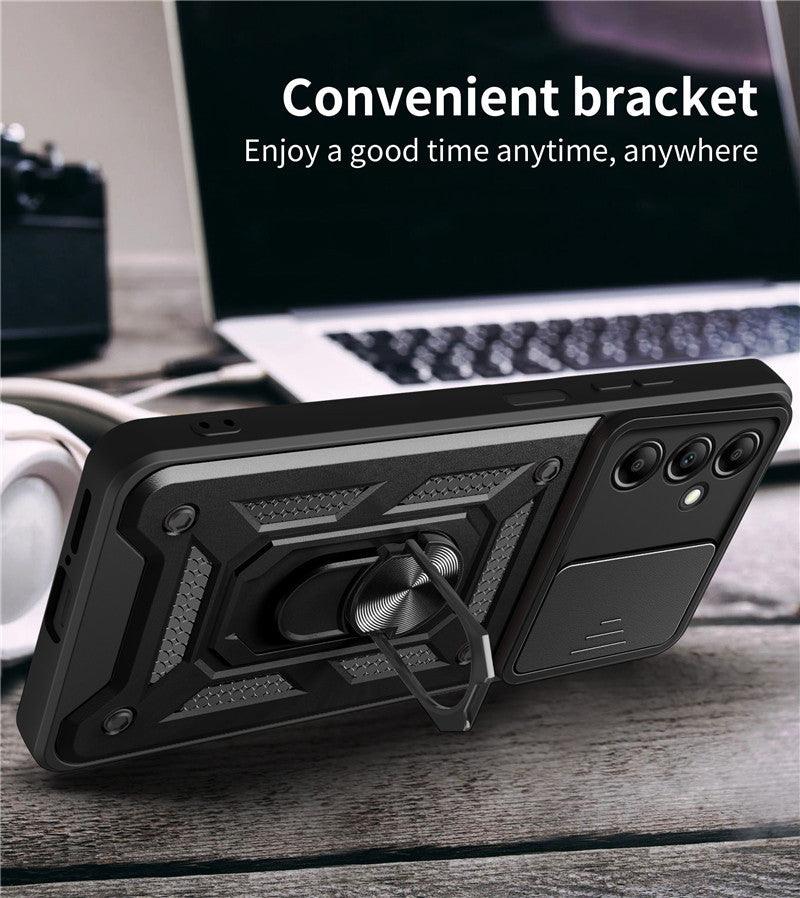 Durable Samsung A13 PC TPU Phone Case with 360° Stand, Anti-Drop Anti-Scratch Car Magnetic Phone Cover