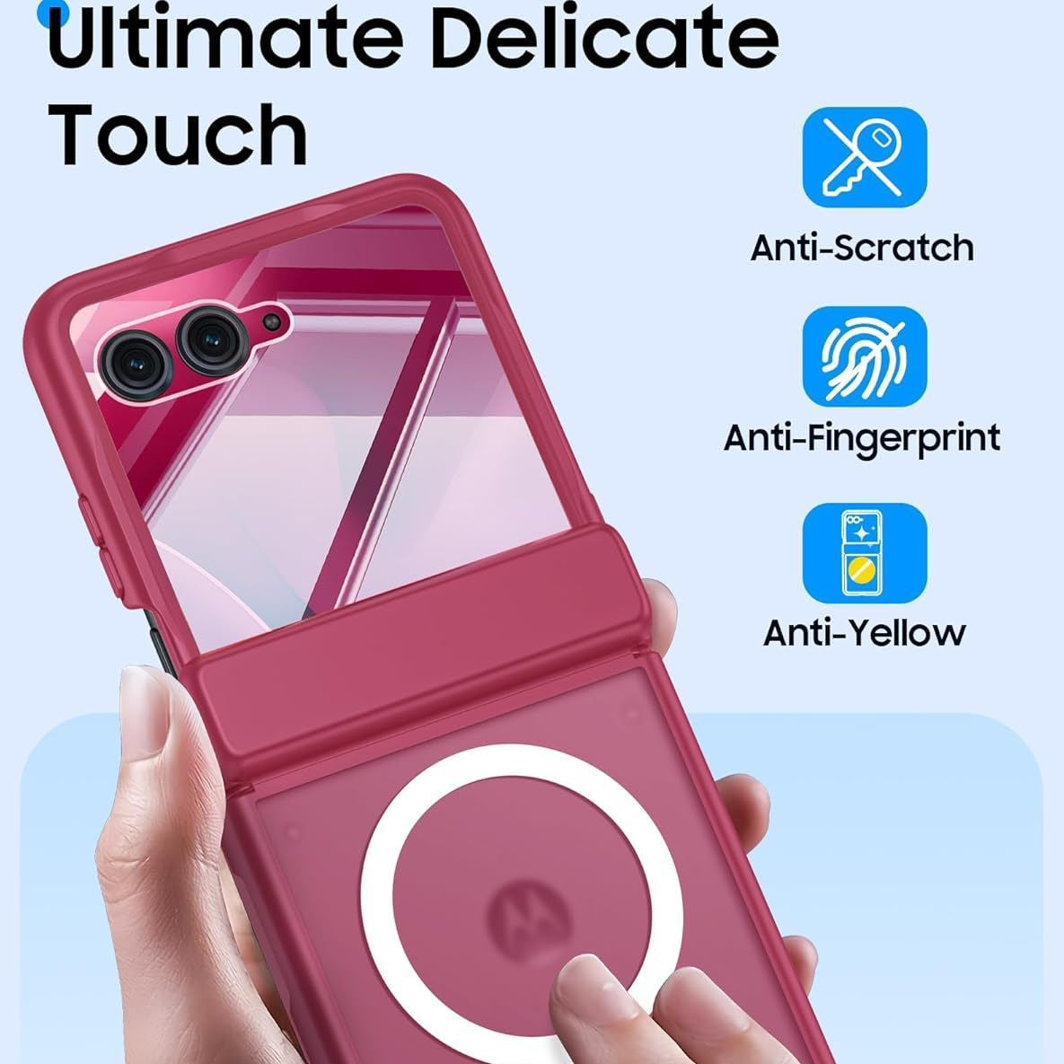 Translucent magnetic protective case for Motorola Razr 60 Ultra with screen protector