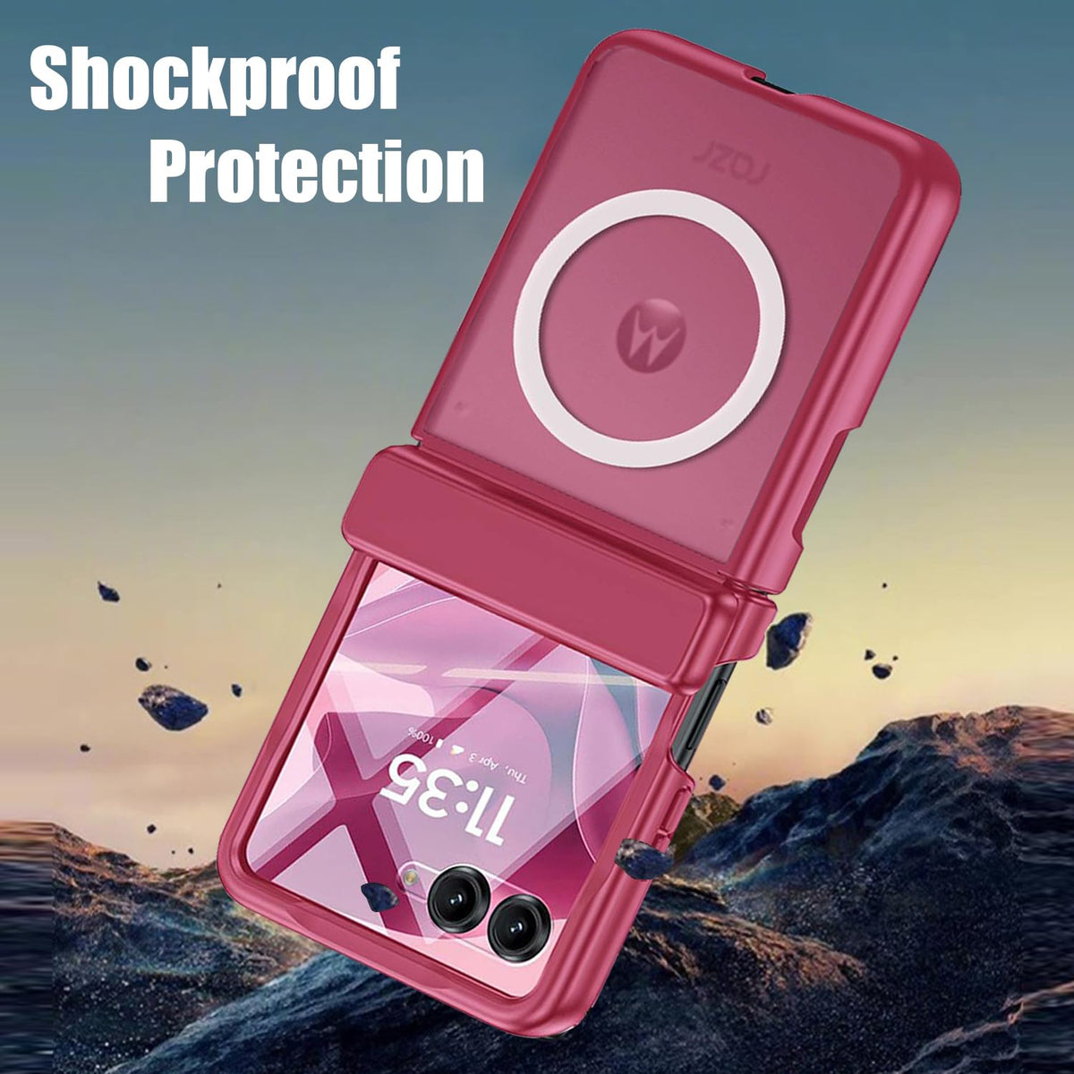 Translucent magnetic protective case for Motorola Razr 60 Ultra with screen protector