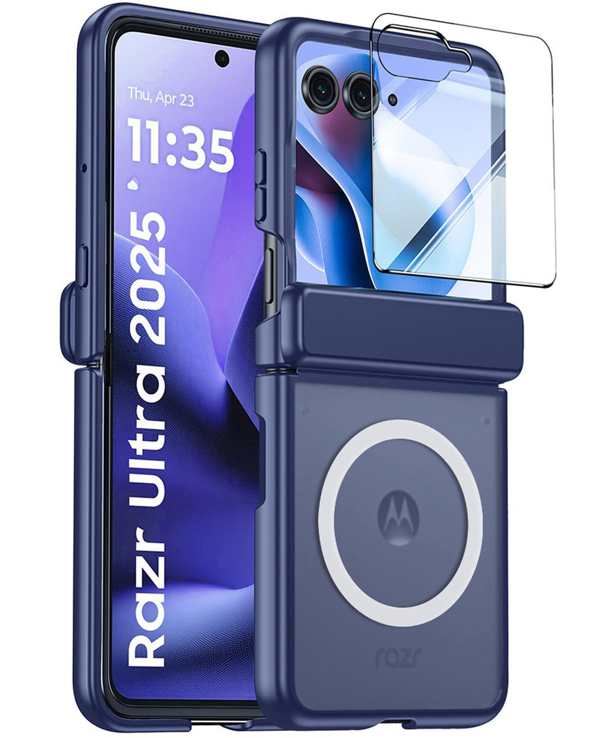 Translucent magnetic Phone case for Motorola Razr 60 Ultra with screen protector