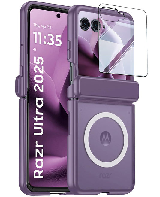 Translucent magnetic Phone case for Motorola Razr 60 Ultra with screen protector