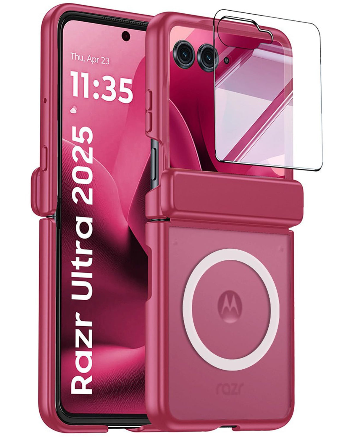 Translucent magnetic Phone case for Motorola Razr 60 Ultra with screen protector
