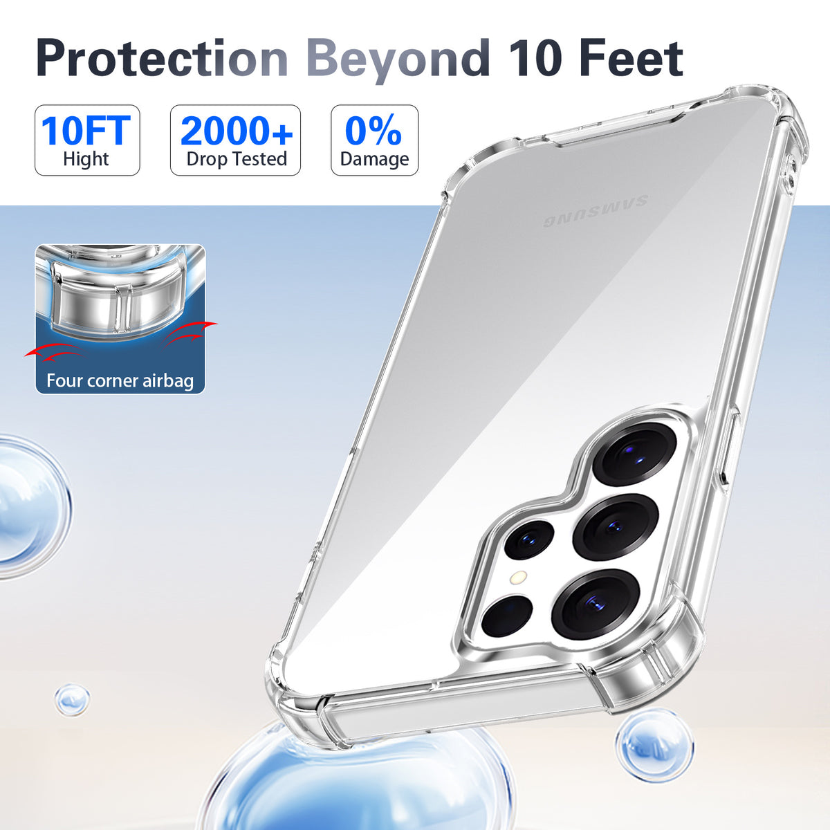 Reinforced corner shockproof transparent silicone case for Samsung S26