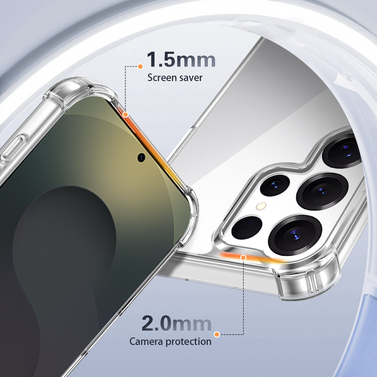 0.5mm raised camera lip scratch resistant case for Samsung Galaxy S26