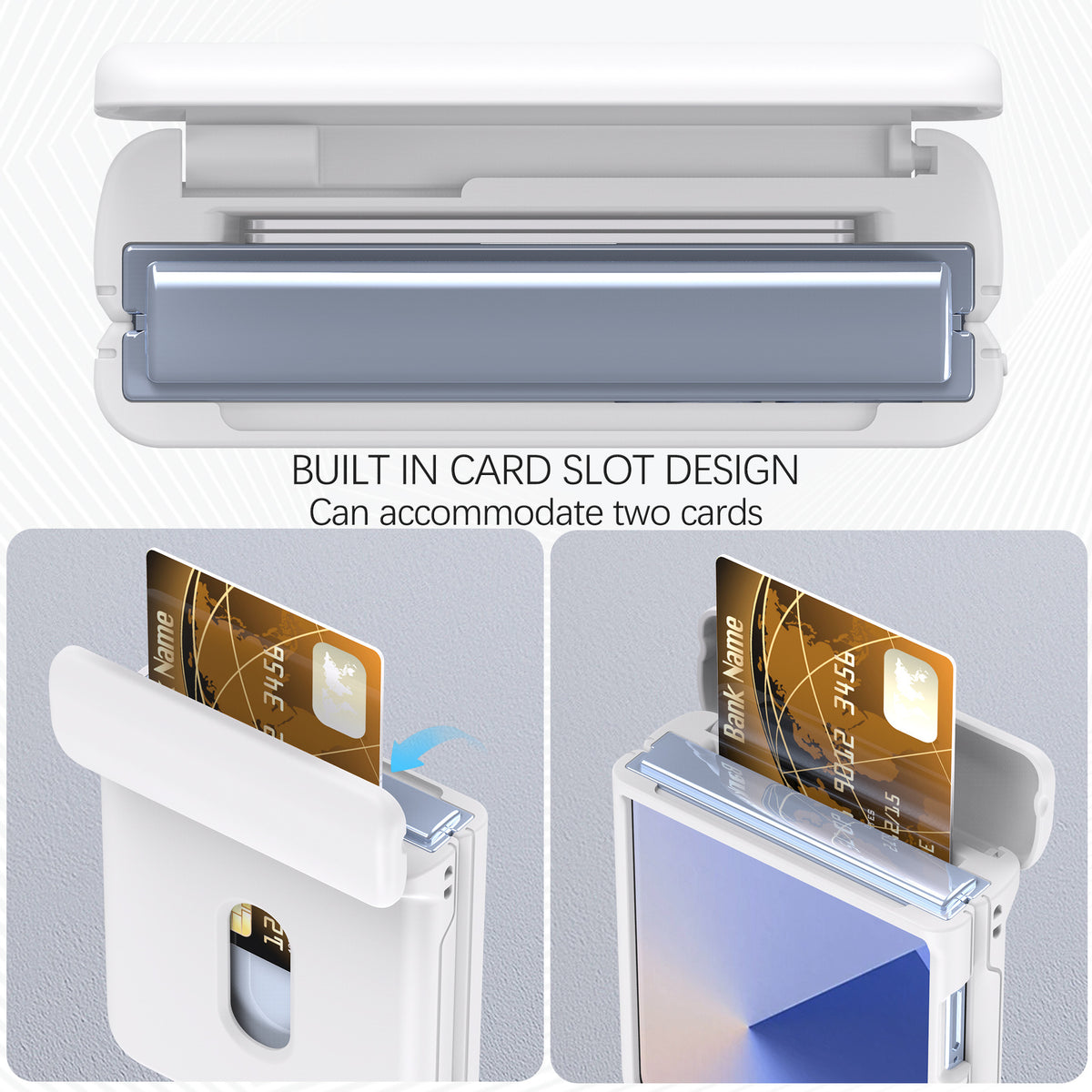 Ultra-thin PC+TPU foldable phone case with card slot, suitable for Samsung Galaxy Z Flip 7