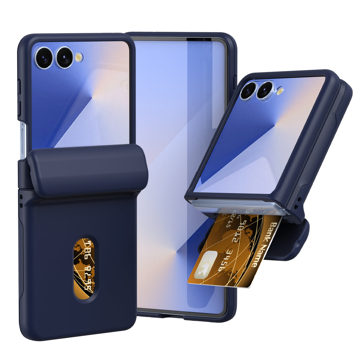Ultra-thin PC+TPU foldable phone case with card slot, suitable for Samsung Galaxy Z Flip 7