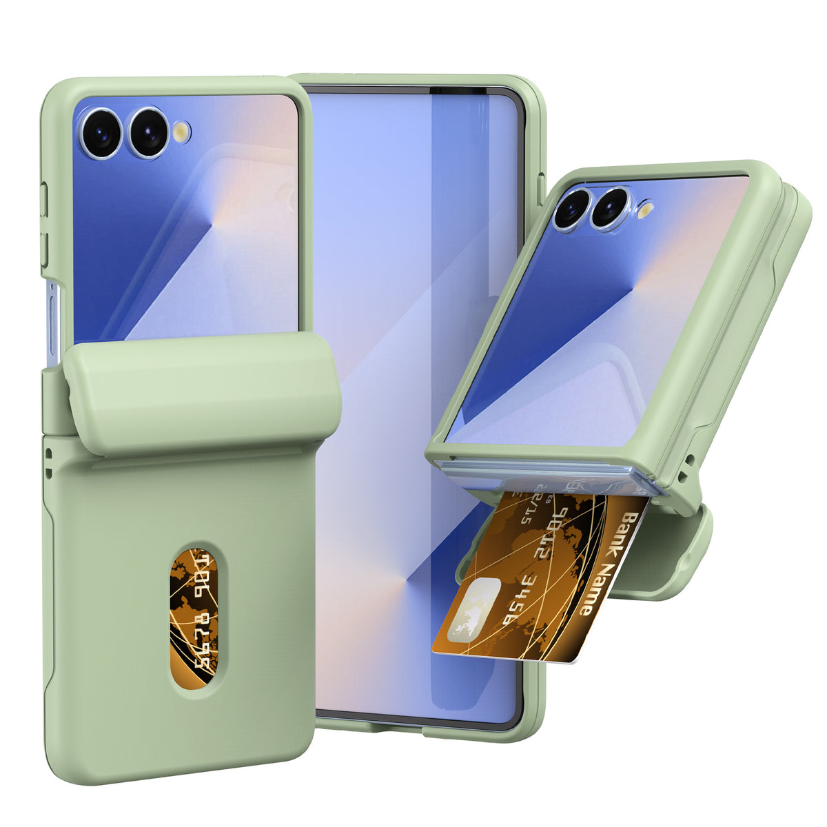 Ultra-thin PC+TPU foldable phone case with card slot, suitable for Samsung Galaxy Z Flip 7