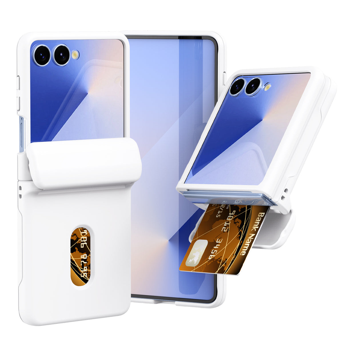 Ultra-thin PC+TPU foldable phone case with card slot, suitable for Samsung Galaxy Z Flip 7