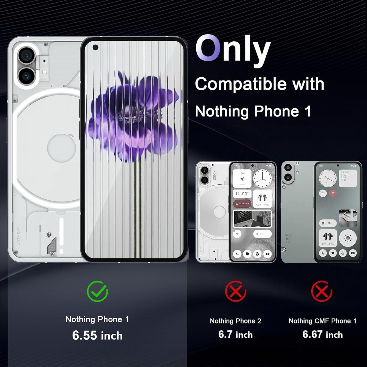 Military-grade shockproof phone case for Nothing Phone 1