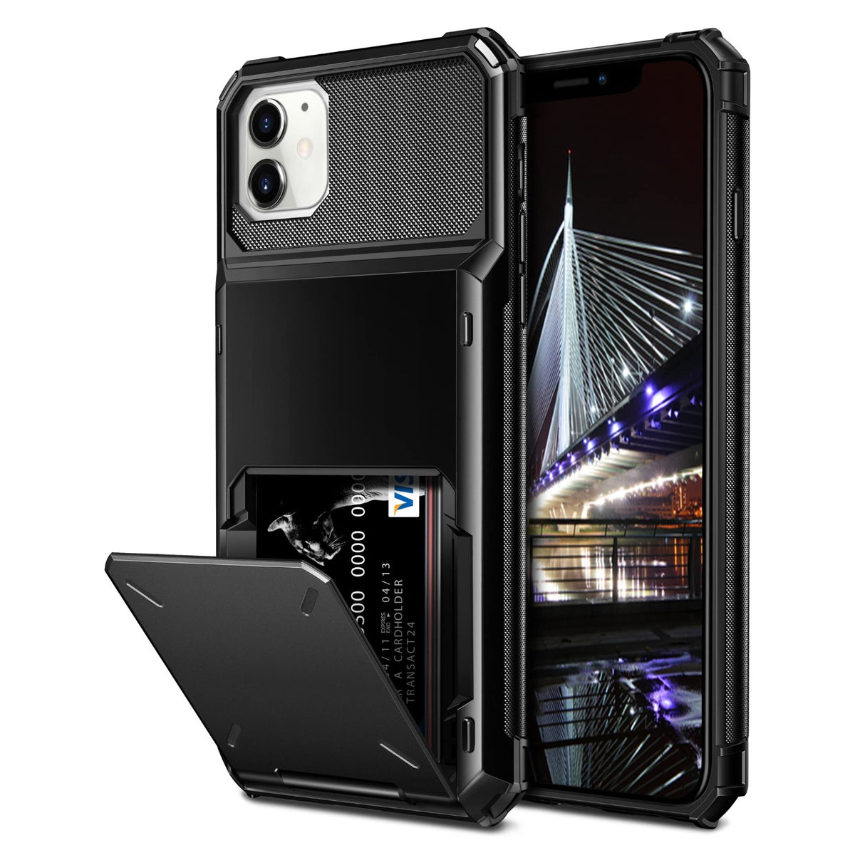 TPU+PC shockproof and drop-proof phone case with card slot for iPhone 17 Pro