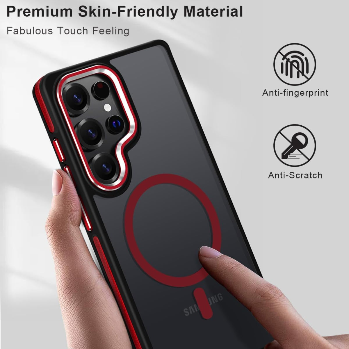 Scratch-resistant phone case for Samsung Galaxy S25 Ultra, Magsafe compatible