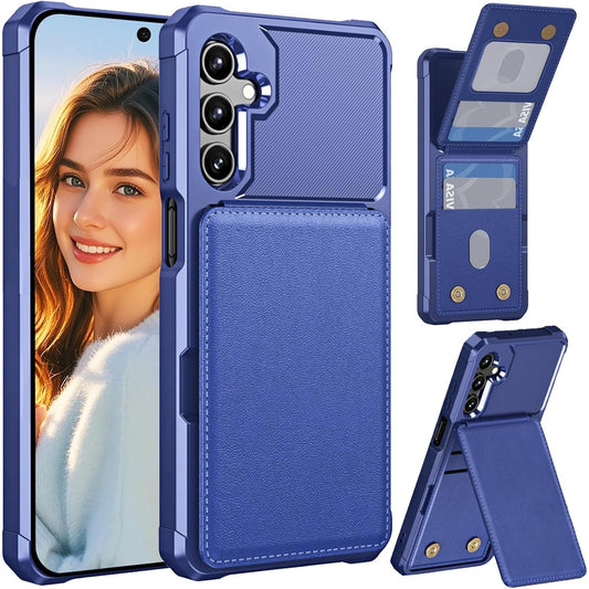 Flip wallet case for Samsung Galaxy A17, military-grade shockproof, with stand