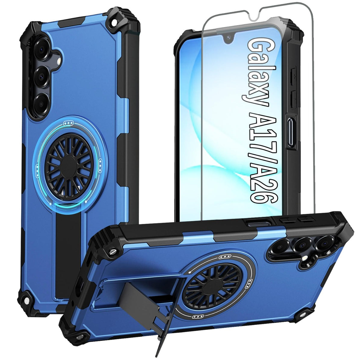 Military-grade magnetic protective case for Galaxy A17 5G with screen