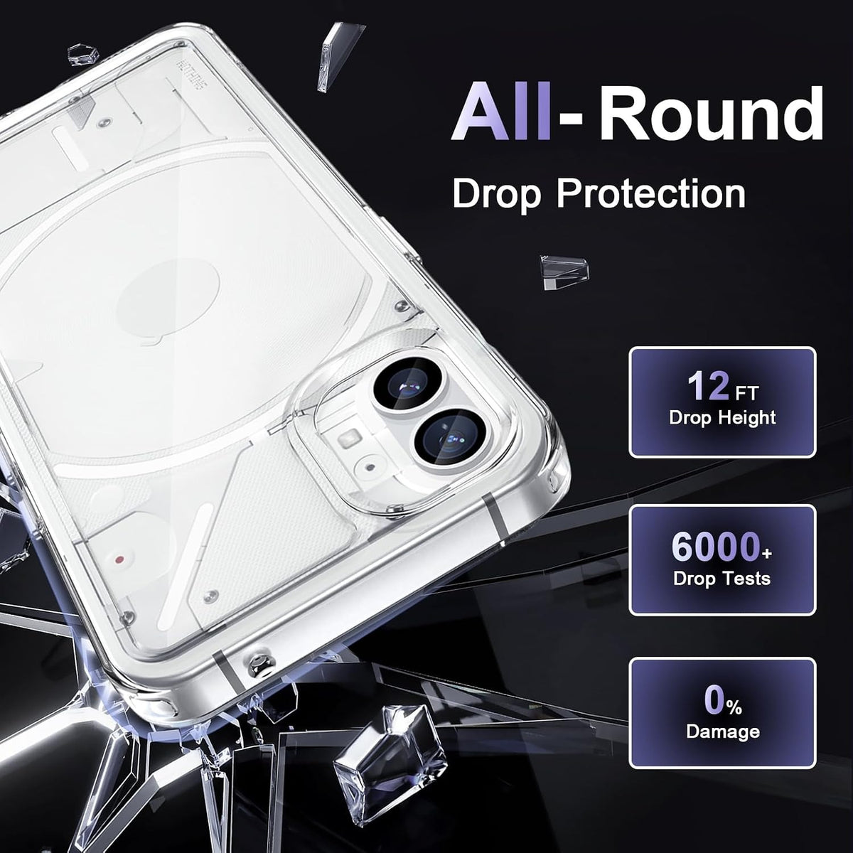 Military-grade shockproof phone case for Nothing Phone 1