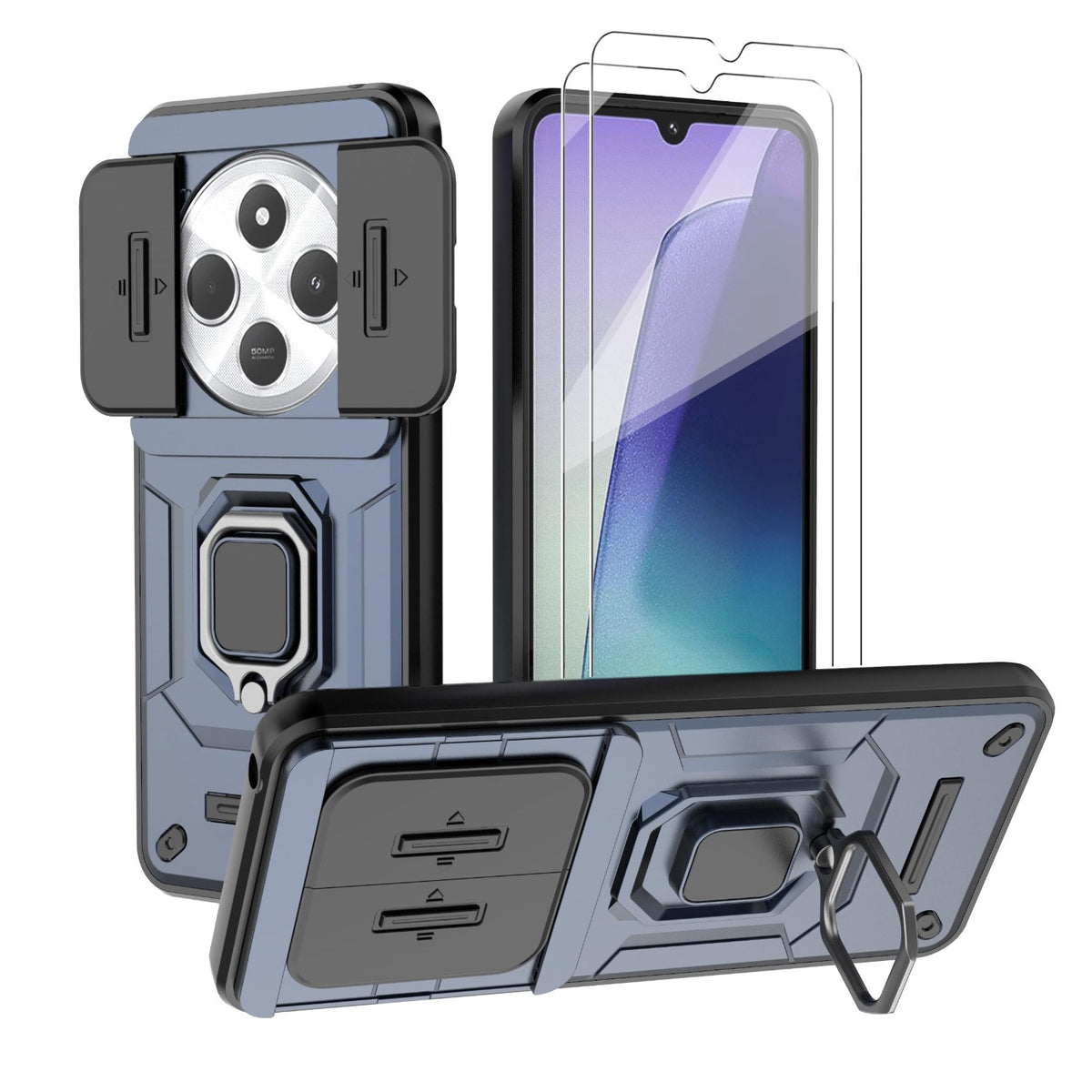 PC+TPU Shockproof Phone Case for Xiaomi Redmi 13C/Poco C65 + Screen P