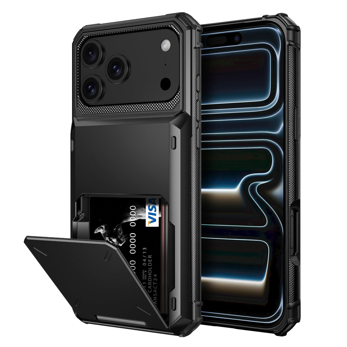 TPU+PC shockproof and drop-proof phone case with card slot for iPhone 17 Pro