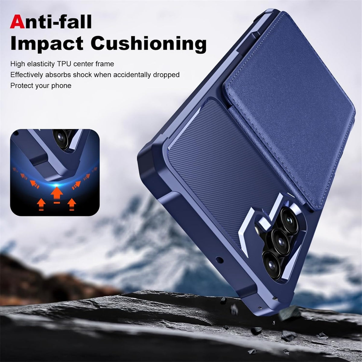 Flip wallet case for Samsung Galaxy A17, military-grade shockproof, with stand
