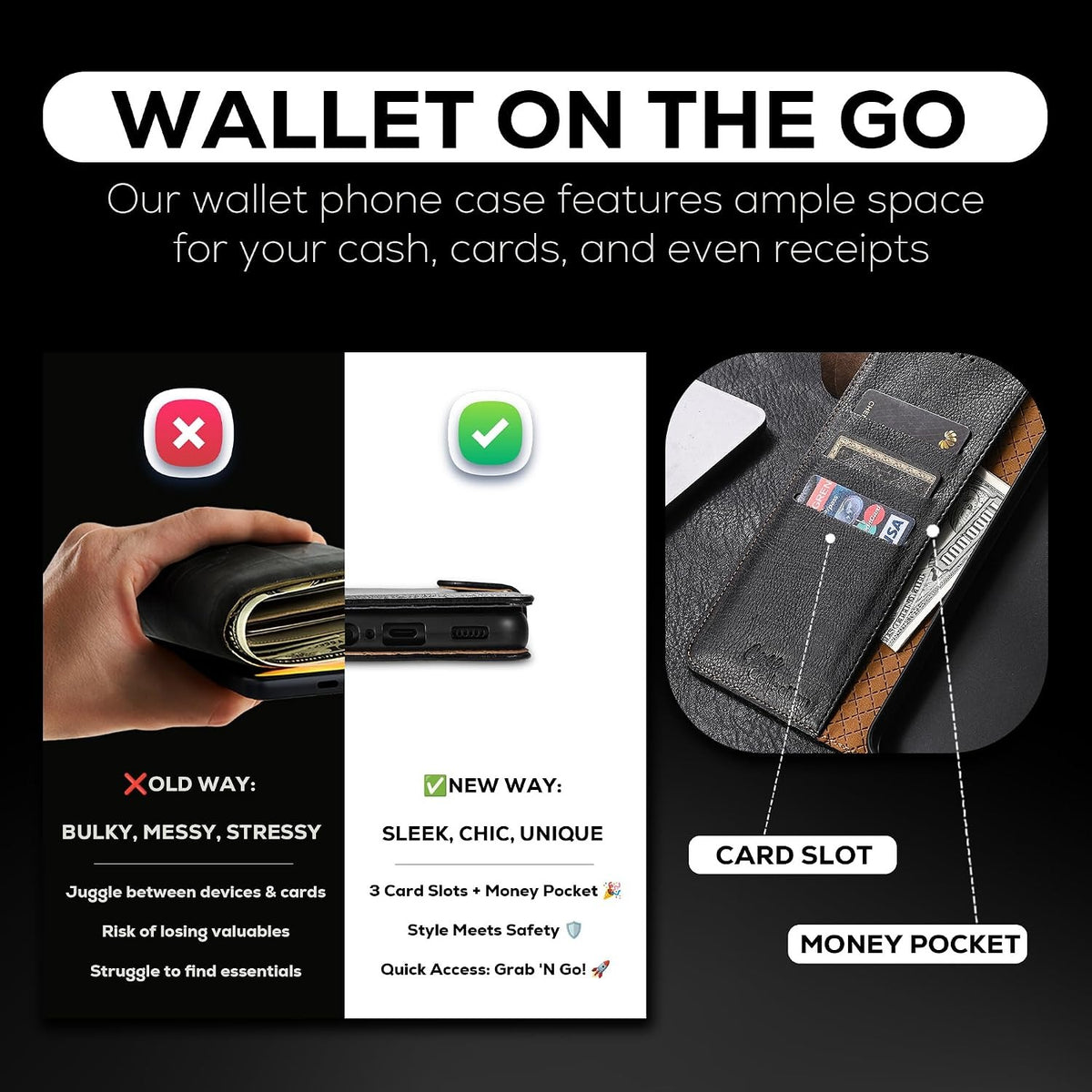 Leather flip phone case for Samsung A25 5G