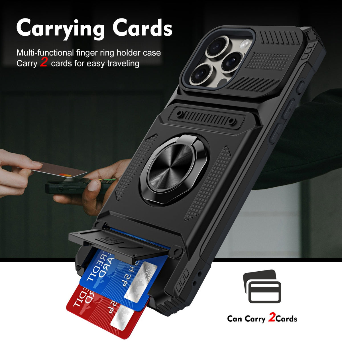 Magnetic hidden  Card Holder phone case for iPhone 17 Pro Max