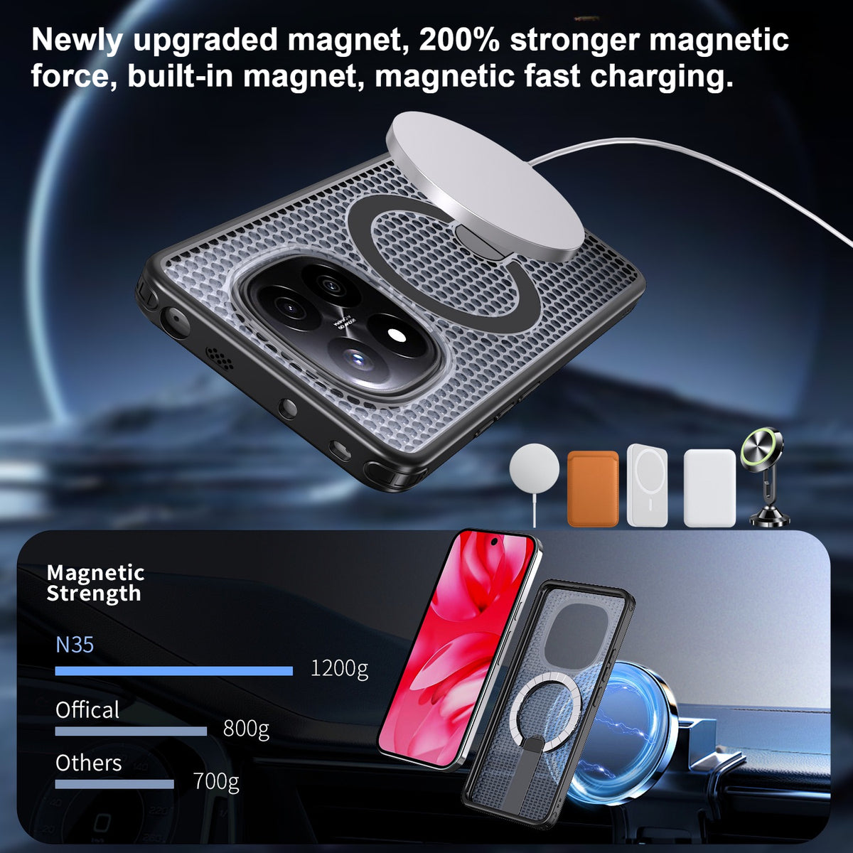 TPU+PC MagSafe cooling phone case for Redmi Note 15 Pro 4G