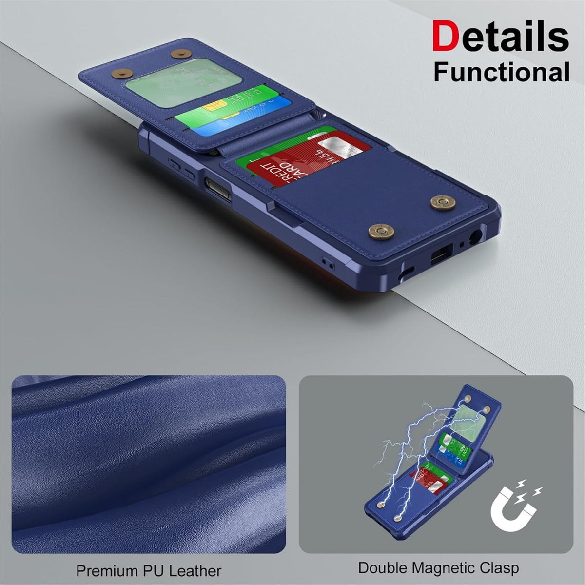 Flip wallet case for Samsung Galaxy A17, military-grade shockproof, with stand