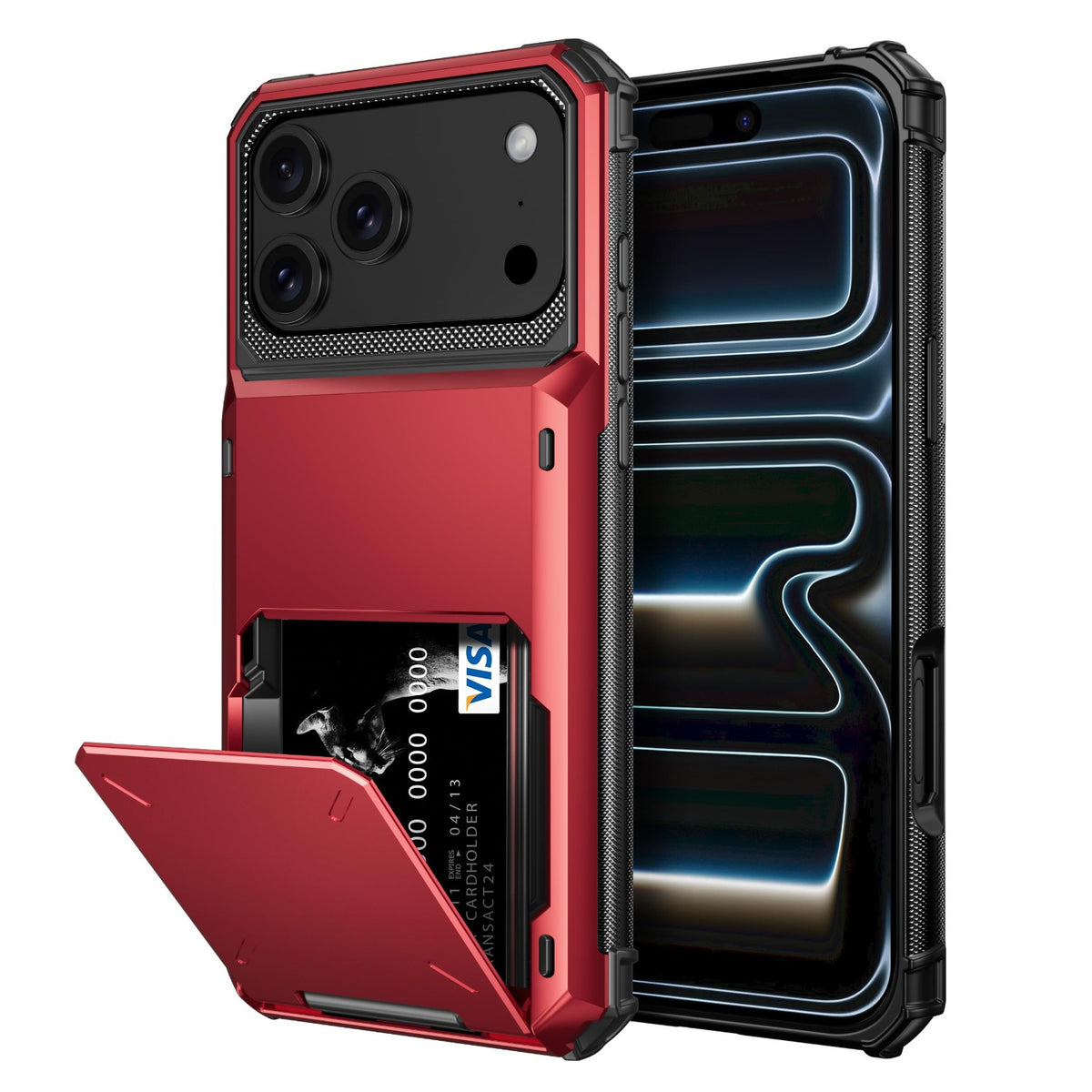 TPU+PC shockproof and drop-proof phone case with card slot for iPhone 17 Pro