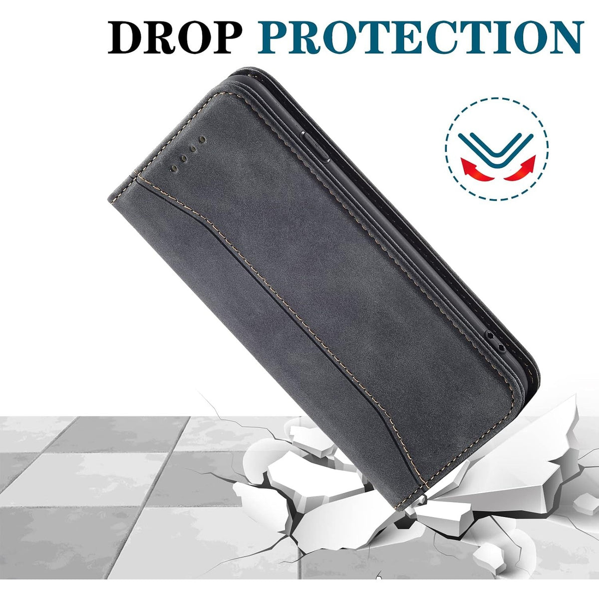 Magnetic genuine leather phone case for Samsung Galaxy S6