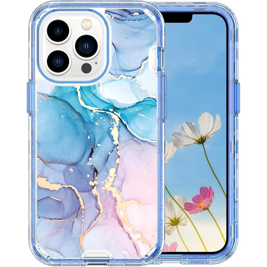 Shiny marble-patterned shockproof phone case for iPhone 16 Pro Max