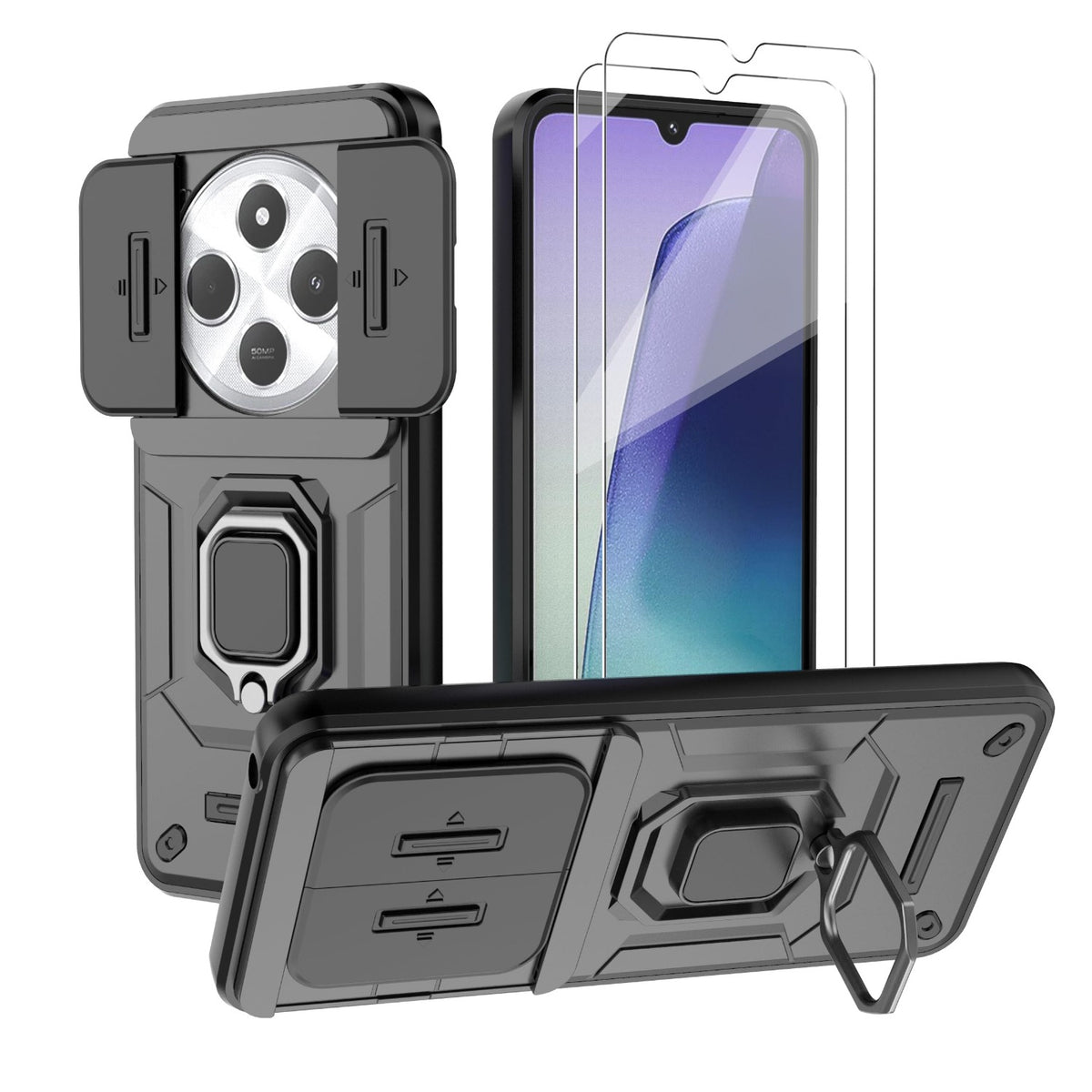 PC+TPU Shockproof Phone Case for Xiaomi Redmi 13C/Poco C65 + Screen P