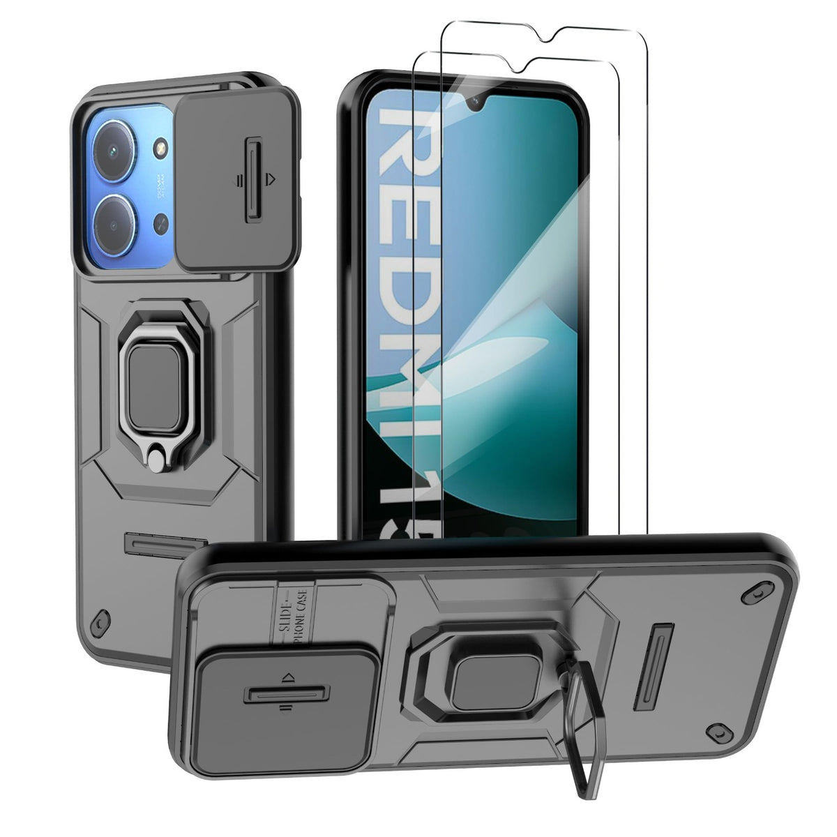 PC+TPU Shockproof Phone Case for Xiaomi Redmi 13C/Poco C65 + Screen P