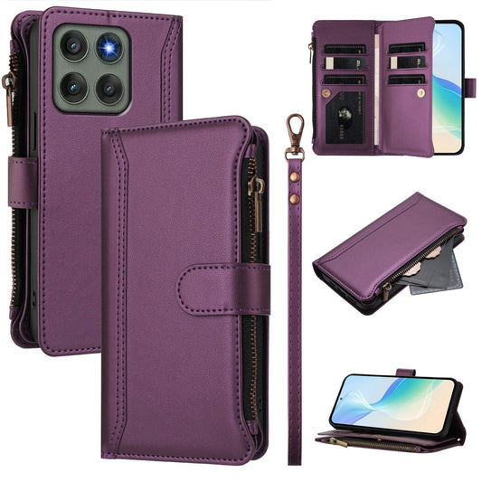 TPU + Leather Phone Case Stand for Motorola Edge 60 Fusion